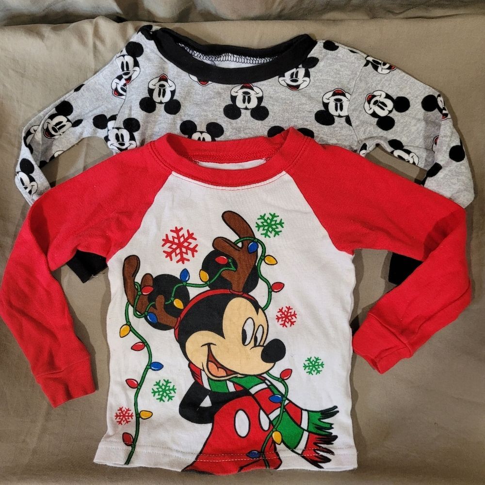Disney mickey mouse longsleeve pajama tops 24 months + 2t